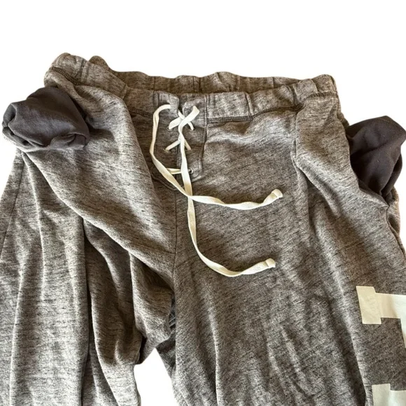 PINK VICTORIA’S SECRET HEATHER GRAY LACE-UP LIGHTWEIGHT LOGO SWEATPANTS *LARGE - Picture 5 of 16